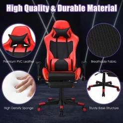 Costway Massage Gaming Chair Recliner Racing Chair W/ Massage Lumbar Support & Footrest -Home Style Deals Store GUEST 005a19f6 ab68 47b9 9e40 5d1960fad48f