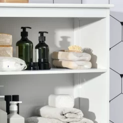 HOMCOM 63" Small Buffet With Hutch, 4-Door Kitchen Pantry, Freestanding Storage Cabinet With Adjustable Shelf For Dining Room, Living Room, White -Home Style Deals Store GUEST 00a7d090 8384 472c 8f8b 144f82a8b01f