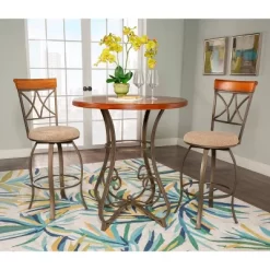 Carter Pub Bar Height Table Metal/Cherry - Powell Company -Home Style Deals Store GUEST 00c369f6 5faf 453d b0a5 0b4cae5b7756