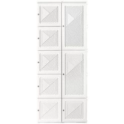 HOMCOM Portable Wardrobe Closet, Folding Bedroom Armoire, Clothes Storage Organizer With Cube Compartments, Hanging Rod, Magnet Doors, White -Home Style Deals Store GUEST 0167ff29 f04d 4eee a8c7 6b88398433f3