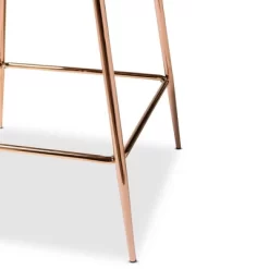 2pc Lander Velvet Fabric Upholstered Metal Counter Stool Set - Baxton Studio -Home Style Deals Store GUEST 032fcc06 30b8 47d4 99f1 b78f1323ccec