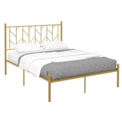 Costway Full/Queen/Twin Size Metal Platform Bed Frame Vintage Headboard Mattress Foundation Gold 15 Costway Full/Queen/Twin Size Metal Platform Bed Frame Vintage Headboard Mattress Foundation Gold -Home Style Deals Store GUEST 0338e397 102c 4324 b0f6 b0120c6e05bc