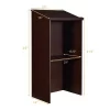 Costway Wooden Floor Standing Podium Speaking Lectern W/ Adjustable Shelf & Pen Tray
