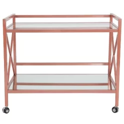Merrick Lane Rolling Bar Cart Contemporary Kitchen Serving Cart With Mirrored Bottom Shelf And Crisscross Rose Gold Metal Frame 7 Merrick Lane Rolling Bar Cart Contemporary Kitchen Serving Cart With Mirrored Bottom Shelf And Crisscross Rose Gold Metal Frame -Home Style Deals Store GUEST 040f51c7 a1b1 44fb bfd0 bf683d029024