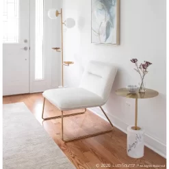 Casper Contemporary Upholstered Accent Chair Gold/Cream - LumiSource -Home Style Deals Store GUEST 04348df7 23c1 4b2b b3d2 f96cc79f7481