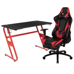 Flash Furniture Gaming Desk And Footrest Reclining Gaming Chair Set With Cup Holder And Headphone Hook -Home Style Deals Store GUEST 04430ef6 130f 4be9 9f0a f0784250a3d7