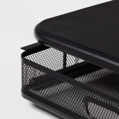 Mesh Monitor Stand With Drawer Black - Brightroom™ 2 Mesh Monitor Stand With Drawer Black - Brightroom™ - Image 2