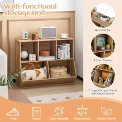 Costway 5-Cubby Kids Toy Storage Organizer Wooden Bookshelf Display Cabinet Natural/White -Home Style Deals Store GUEST 055ce54f 40dd 4bbd a7a6 f568b0e0fe60