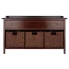 4pc Adriana Storage Bench With Baskets Walnut - Winsome