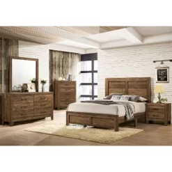 3pc Queen Quail Bedroom Set With 2 Nightstands Rustic Light Walnut - HOMES: Inside + Out -Home Style Deals Store GUEST 05d945ef 731b 4ec1 82f6 97264967ab45