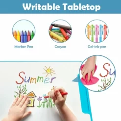 Costway Height Adjustable Kids Study Table And Chair Set W/Bookstand & Light Pink/Light Blue -Home Style Deals Store GUEST 066e63e3 5a3a 4b3a 9faa fb8b208b2a65