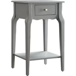 Hale 1 Drawer Wood Storage End Table Gray - Inspire Q