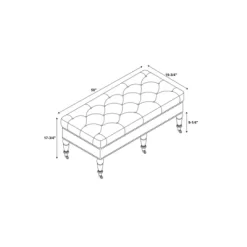 50" Isabelle Bench Blue - Linon -Home Style Deals Store GUEST 06dba186 5b5a 4f88 a892 b3d11ecf3e31