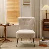 Tufted Back Teddy Fabric Slipper Chair Accent Chair-ModernLuxe