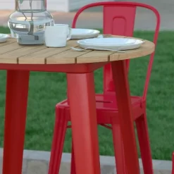 Emma And Oliver Indoor/Outdoor Bar Top Table, 30" Round All Weather Poly Resin Top With Steel Base -Home Style Deals Store GUEST 072677ca 7a85 46e3 997c ff611ab7f7a8