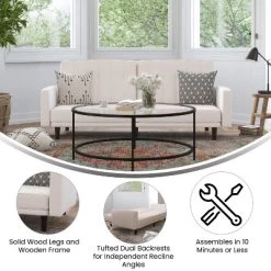 Merrick Lane Mid Century Modern Split-Back Sofa Futon With 3 Recline Positions -Home Style Deals Store GUEST 078fa84e 5a61 4540 957c 1e32f52c5b7b