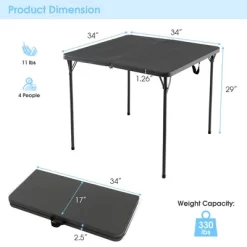 Costway Folding Camping Table Portable HDPE Outdoor Picnic Dining Table W/ Handle WhiteGrey -Home Style Deals Store GUEST 080e81e0 d2c0 4feb a733 f1ef8779c0b8