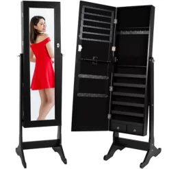 Best Choice Products 6-Tier Standing Mirror Lockable Storage Organizer Cabinet Armoire W/ Velvet Interior -Home Style Deals Store GUEST 086cec6f 711f 4a46 b965 3a099e851b1e
