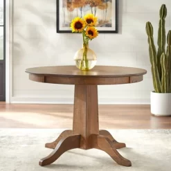 Athens Round Dining Table Walnut - Lifestorey
