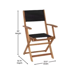 Emma And Oliver Set Of Two Weather Resistant All Natural Acacia Wood Folding Bistro Chairs With Armrests And Textilene Mesh Seats And Backs -Home Style Deals Store GUEST 091971e3 afc9 4488 9405 8bdcf779d8bf