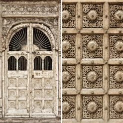 6" Double Sided Stone Doorway Canvas Room Divider Gray - Oriental Furniture -Home Style Deals Store GUEST 0974c57a fd43 4c37 a411 002f69707388