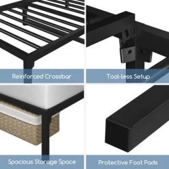 Yaheetech Metal Platform Bed Frame With Ultra-Durable Steel Slat Support -Home Style Deals Store GUEST 098b1139 e2da 40ae b58e e96646ccc252