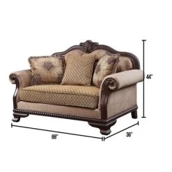 69" Chateau De Ville Fabric Sofa Espresso Finish - Acme Furniture -Home Style Deals Store GUEST 0a662b2d c682 4293 97a0 e00038c07e79