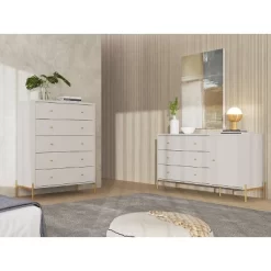 Set Of 2 Jasper 3 Sideboard Drawer Dresser And 3 Classic Drawer Dresser - Manhattan Comfort