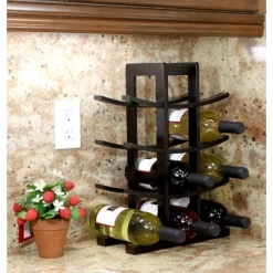 Oceanstar 12-Bottle Dark Espresso Wine Rack -Home Style Deals Store GUEST 0befdd0d a9b8 41ff a855 c32accea2f37