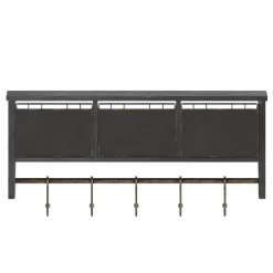 Emma And Oliver Rustic Country Wall Mounted Shelf With 5 Adjustable Sliding Hooks And Three Wire Storage Baskets -Home Style Deals Store GUEST 0c92ee85 7856 4174 bb5b 1049a11db299