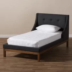 Louvain Modern And Contemporary Fabric Upholstered Walnut - Finished Platform Bed Dark Gray - Baxton Studio 14 Louvain Modern And Contemporary Fabric Upholstered Walnut - Finished Platform Bed Dark Gray - Baxton Studio -Home Style Deals Store GUEST 0cfa07bb c2e8 41ca aa2f 24ffb07ea9ac