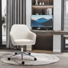 Vinsetto Mid-Back Home Office Desk Chair Swivel Armchair With Tub Shape Design & Lined Pattern Back For Living Room Home Office