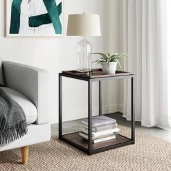 Nash Industrial Modern Wood Tray Top Side Table - Nathan James -Home Style Deals Store GUEST 0e2e5b53 0564 425a 940e 8a9ca145b708