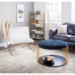 Casper Contemporary Upholstered Accent Chair Gold/Cream - LumiSource -Home Style Deals Store GUEST 0e83d7ba 718a 4d08 b9df b9164c582027