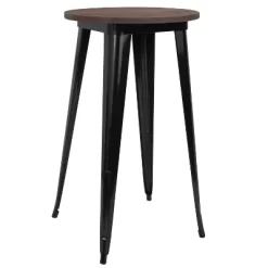 Merrick Lane 24" Round Metal Indoor Bar Height Table With Galvanized Steel Frame And Rustic Wood Top -Home Style Deals Store GUEST 0ee7764f 459a 4c22 9da1 c45408f680ae