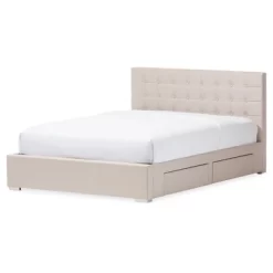Queen Rene Modern And Contemporary Fabric 4 Drawer Storage Platform Bed - Baxton Studio -Home Style Deals Store GUEST 10bf9d19 e921 4283 99de 70f6e5dac768