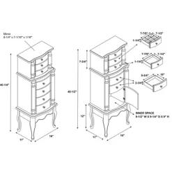 Sedalia Jewelry Armoire Gray - Powell Company -Home Style Deals Store GUEST 10f2739e fbb1 47da 9b04 c8d86b7454dc