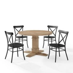 5pc Joanna Round Dining Set With 4 Camille Chairs Matte Black - Crosley -Home Style Deals Store GUEST 11bc7e70 824e 4fc2 b35d 5e889c004dfb