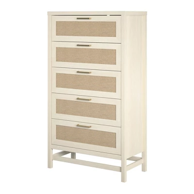 Latta 5 Drawer Dresser Ivory Oak/Faux Rattan - Room & Joy 5 Latta 5 Drawer Dresser Ivory Oak/Faux Rattan - Room & Joy - Image 5