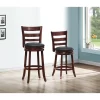 Shapel Faux Leather Swivel Counter Stool In Dark Cherry - Lexicon