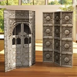 6" Double Sided Stone Doorway Canvas Room Divider Gray - Oriental Furniture -Home Style Deals Store GUEST 13521f7f 69af 4ca9 8cf0 e023ef5ce52d