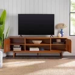 Solid Wood Mid-Century Modern TV Stand For TVs Up To 80" - Saracina Home -Home Style Deals Store GUEST 13d172c2 7522 436c b47e 043357d4492b