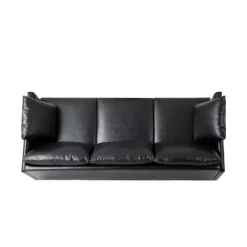 Brockbank Modern Faux Leather 3 Seater Sofa With Pillows - Christopher Knight Home -Home Style Deals Store GUEST 13fde261 0ec0 4505 ba2c f8586db1d797