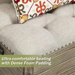 LuxenHome 47.2-Inch Wide Upholstered Wood Storage Bench. -Home Style Deals Store GUEST 14cf4395 fa70 4ef6 acbf d2014bc5a269