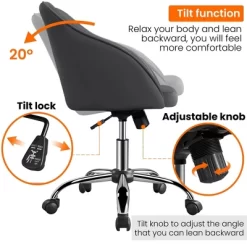 Yaheetech Velvet Desk Chair For Home Office, Soft Height Adjustable 360° Swivel Computer Chair -Home Style Deals Store GUEST 1532b214 4cbd 4a4e 9b16 0113952402e4