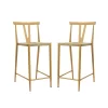 Lyncestius Bar Stool Dining Chair With Footrest, Set Of 2 | ARTFUL LIVING DESIGN-NATURAL