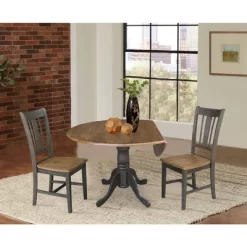 42" Mase Dual Drop Leaf Table With 2 San Remo Side Chairs - International Concepts -Home Style Deals Store GUEST 1644e025 f318 4930 8613 841af10f9fd9