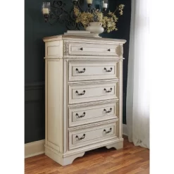Realyn 5 Drawer Chest Chipped White - Signature Design By Ashley -Home Style Deals Store GUEST 165b34f8 7b6a 40cb 9cee 2f13ffd09e22