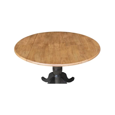 42" Nathaniel Round Dual Drop Leaf Dining Table Hickory/Washed Coal - International Concepts 6 42" Nathaniel Round Dual Drop Leaf Dining Table Hickory/Washed Coal - International Concepts - Image 6