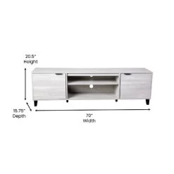 Flash Furniture Nelson 70" Mid Century Modern TV Stand For Up To 60" TV's With Adjustable Shelves And Dual Storage Compartments, Gray -Home Style Deals Store GUEST 17a04854 e4f3 4531 ba33 dd1d19dcd3b4